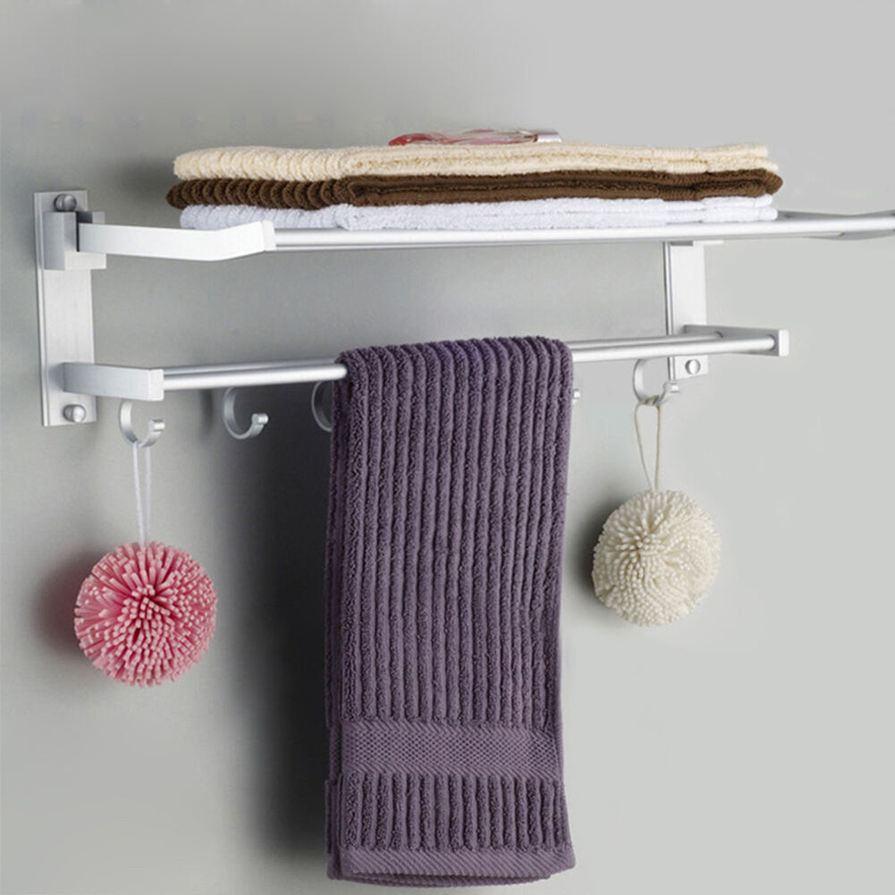 Modern Wall-Mounted Towel Rack with Shelf | Elevate Home And Bath