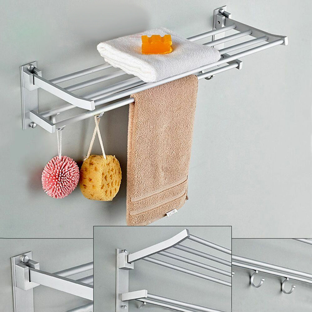 Modern Wall-Mounted Towel Rack with Shelf | Elevate Home And Bath